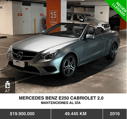 MERCEDES BENZ E250 CABRIOLET 2.0 2016