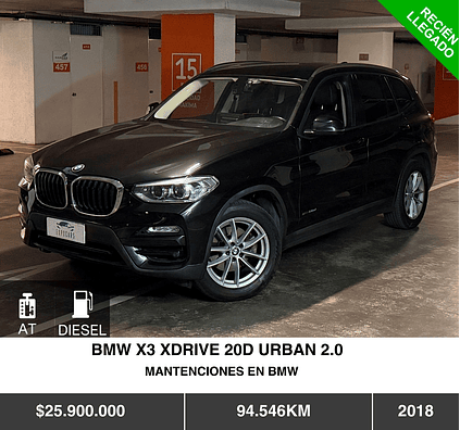 BMW X3 XDRIVE 20D URBAN 2.0  2018