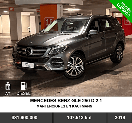  MERCEDES BENZ GLE 250 D 2.1 2019