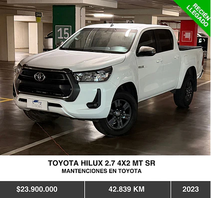 TOYOTA HILUX 2.7 4X2 MT SR 2023