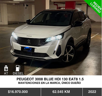 PEUGEOT 3008 BLUE HDI 130 EAT8 1.5 2022
