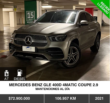 MERCEDES BENZ GLE 400D 4MATIC COUPE 2.9 2021