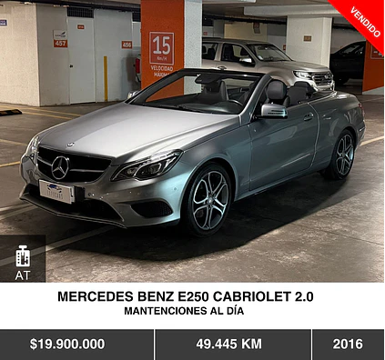 MERCEDES BENZ E250 CABRIOLET 2.0 2016