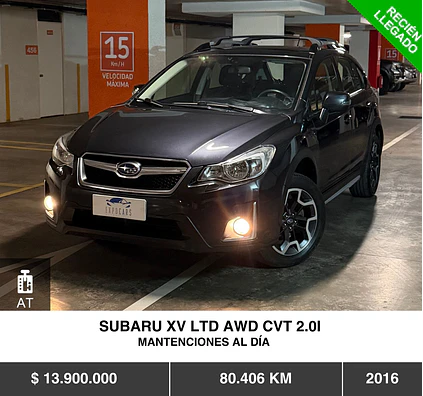  SUBARU XV LTD AWD CVT 2.0I 2016