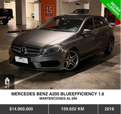 MERCEDES BENZ A200 BLUEEFFICIENCY 1.6 2016