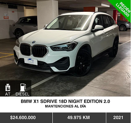 BMW X1 SDRIVE 18D NIGHT EDITION 2.0 2021