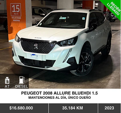 PEUGEOT 2008 ALLURE BLUEHDI 1.5 2023