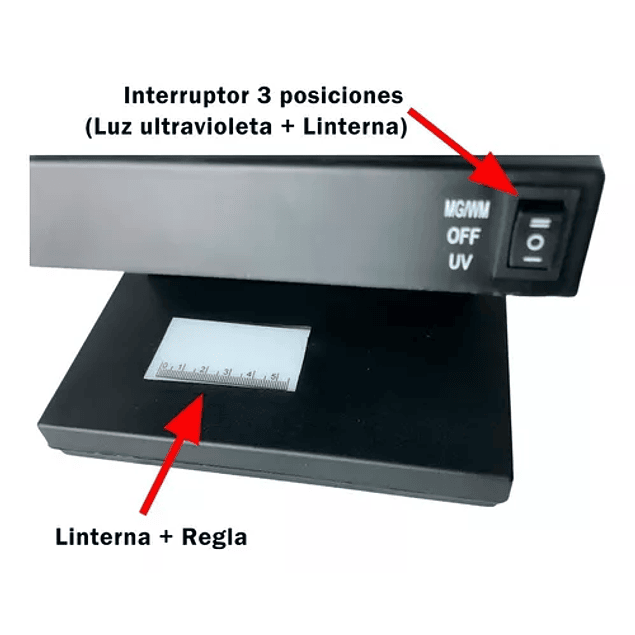 Detector De Billetes Falsos Con Luz Ultravioleta Y Linterna