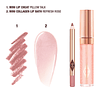 Mini Glossy Pink Lip Gloss + Lip Liner Set Fresh Pink