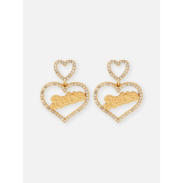 Barbie The Movie Diamanté Heart Drop Earrings