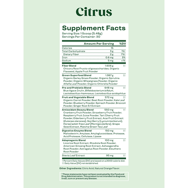 Greens and Superfoods Powder Citrus