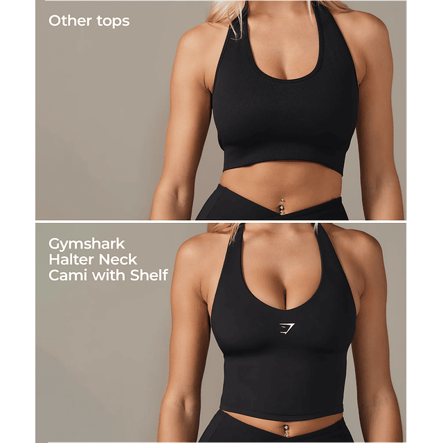 HALTER NECK CAMI WITH SHELF