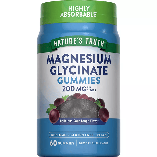 Magnesium Glycinate Dietary Vegan Supplements Gummies 