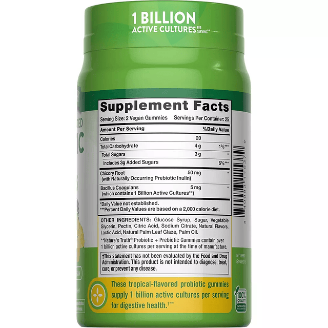 Digestive Probiotic Prebiotic Tropical Gummies 