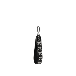 Wristlet Strap Keychain Black Bow