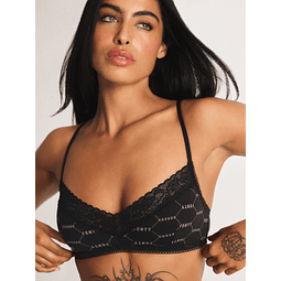 Black Caviar Logo Print Bralette Talla M