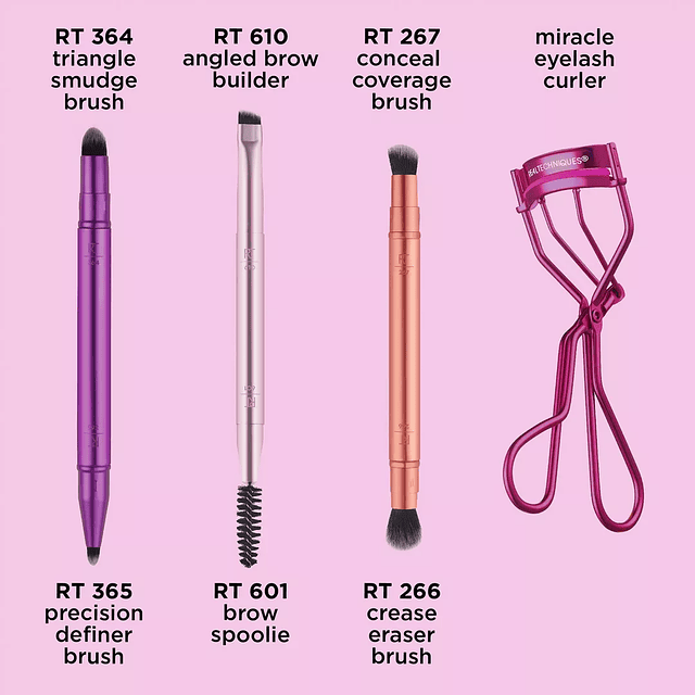 Double Time Makeup Brush + Lash Curler Set