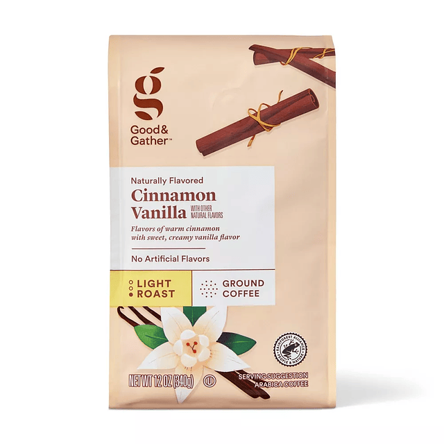 Cinnamon Vanilla Light Roast Ground Coffee 