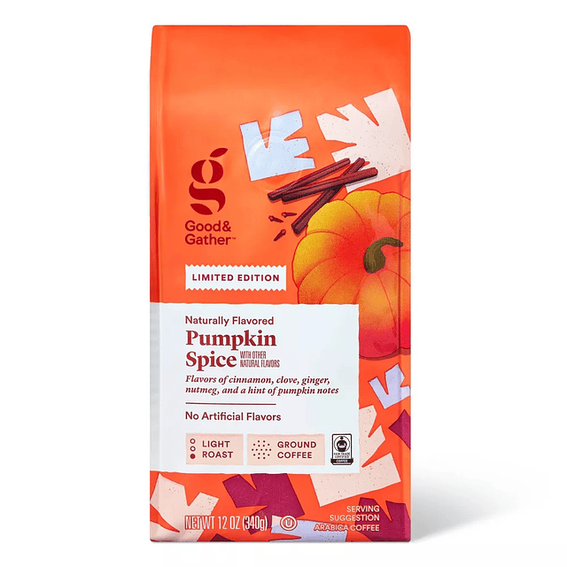 Pumpkin Spice with Other Natural Flavors Light Roast Ground Coffee 