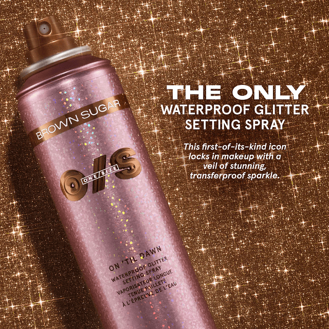 On 'Til Dawn Waterproof Glitter Setting Spray - Brown Sugar
