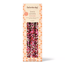 Valentine's Milk Chocolate and Sprinkles Dipped Pretzel Rods