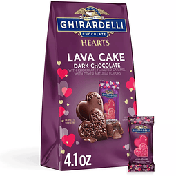 Ghirardelli Valentine's Lava Cake Hearts Bag Dark Chocolate Candy