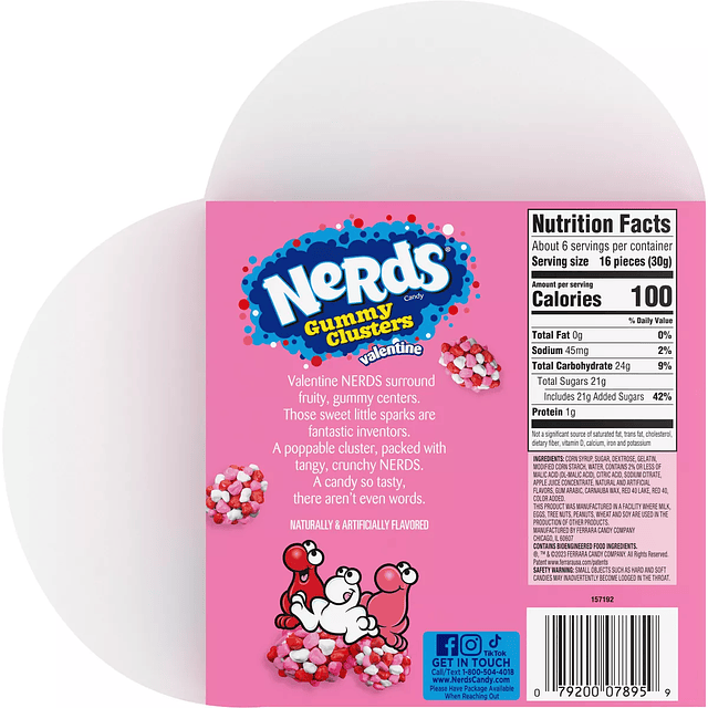 Nerds Valentine's Clusters Heart Gift Box Candy