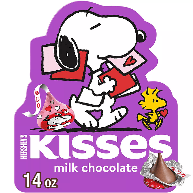 Hershey's Kisses Valentine's Day Milk Chocolate Snoopy & Friends Candy Gift Box