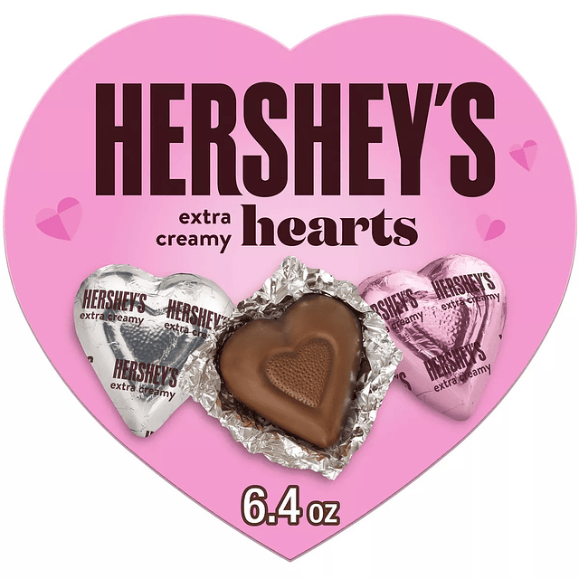 Hershey's Valentine's Day Milk Chocolate Hearts Candy Gift Box - 6.4oz
