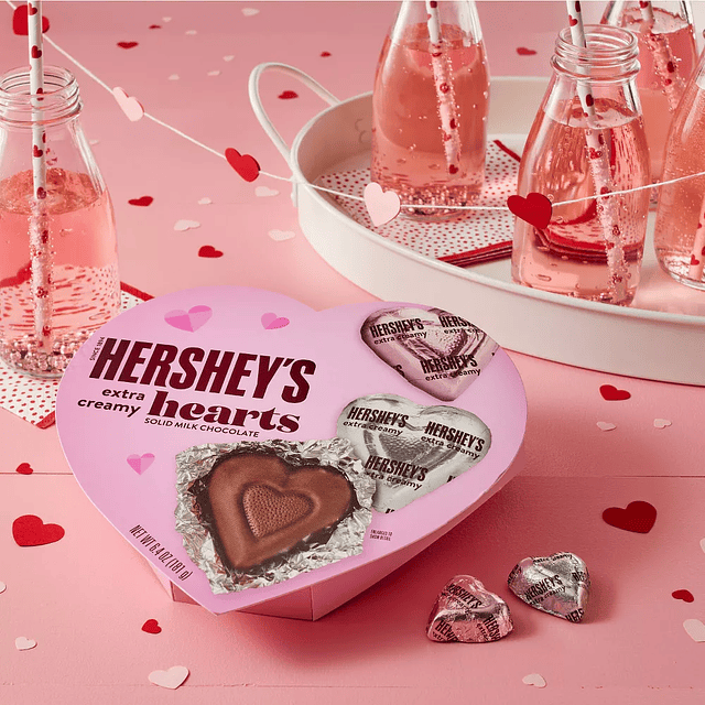 Hershey's Valentine's Day Milk Chocolate Hearts Candy Gift Box - 6.4oz