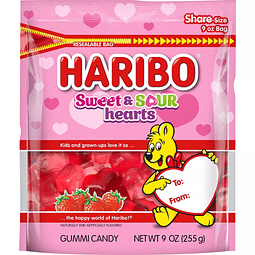 Haribo Valentine's Sweet and Sour Hearts Candy Bag