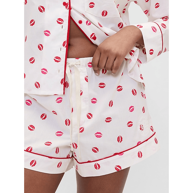 Poplin Kiss PJ Boxer Shorts