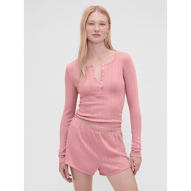 Pointelle Henley PJ Top