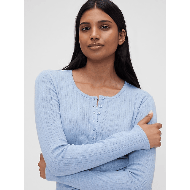 Pointelle Henley PJ Top
