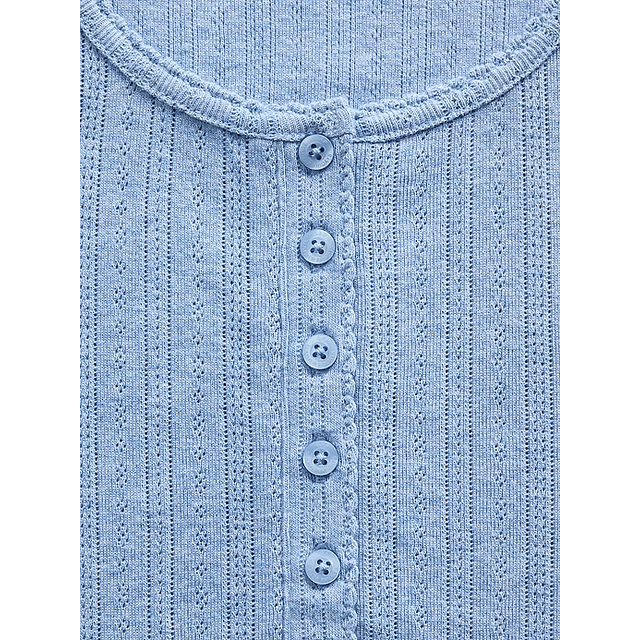 Pointelle Henley PJ Top