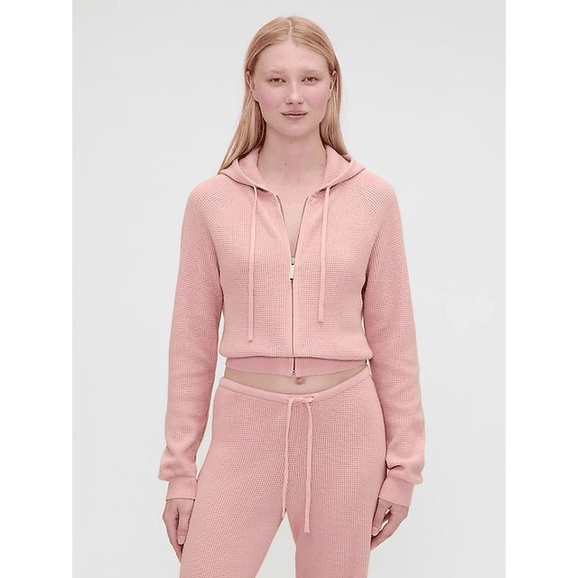 CashSoft Waffle Crop Hoodie