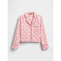 Relaxed Flannel Hearts PJ Shirt