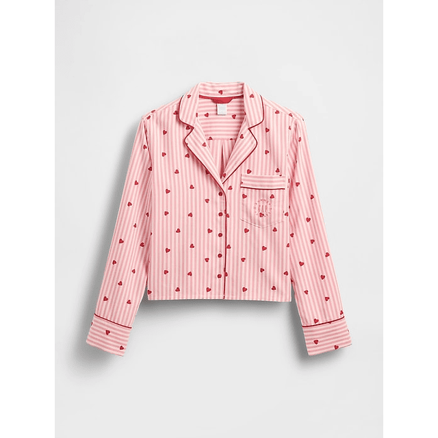 Relaxed Flannel Hearts PJ Shirt