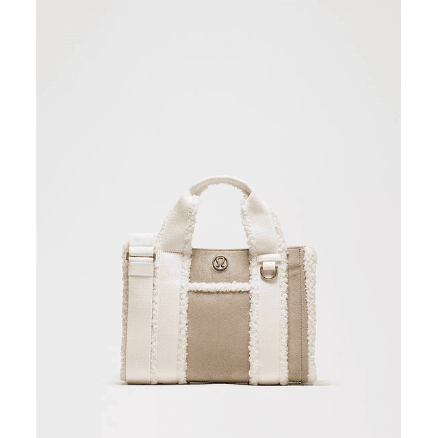Boxy Mini Tote Bag 4.5L Faux Shearling Trims