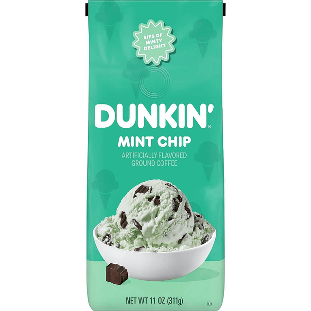 Dunkin' Mint Chip Flavored Dark Roast Ground Coffee - 11oz