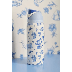 Delft Cat Print FreeSip 32 oz Water Bottle