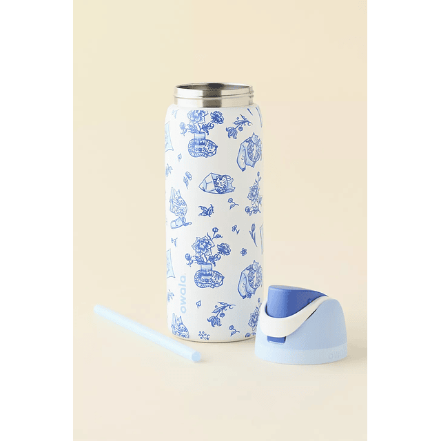 Delft Cat Print FreeSip 32 oz Water Bottle
