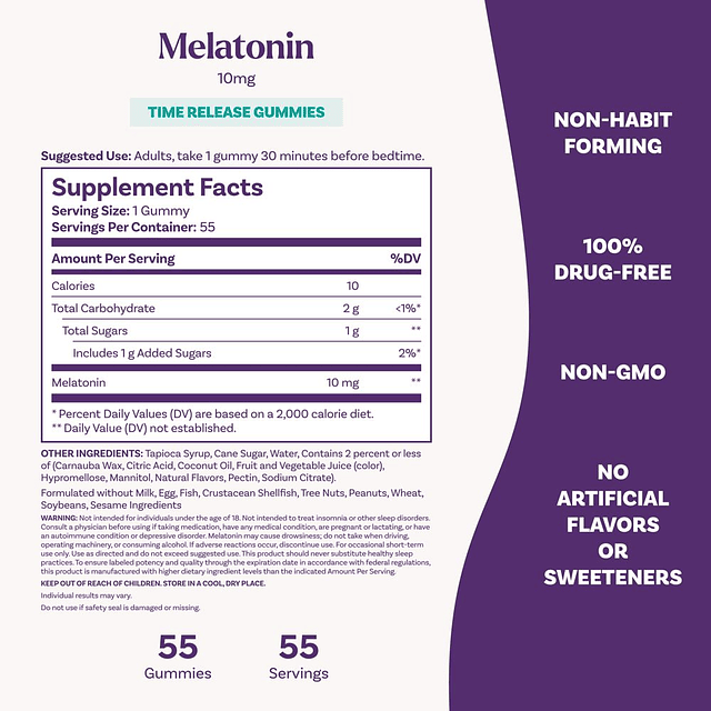 10mg Melatonin Time Release Gummies