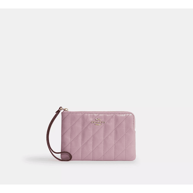 Corner Zip Wristlet In Signature Canvas With Charms