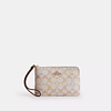Corner Zip Wristlet In Signature Canvas With Charms