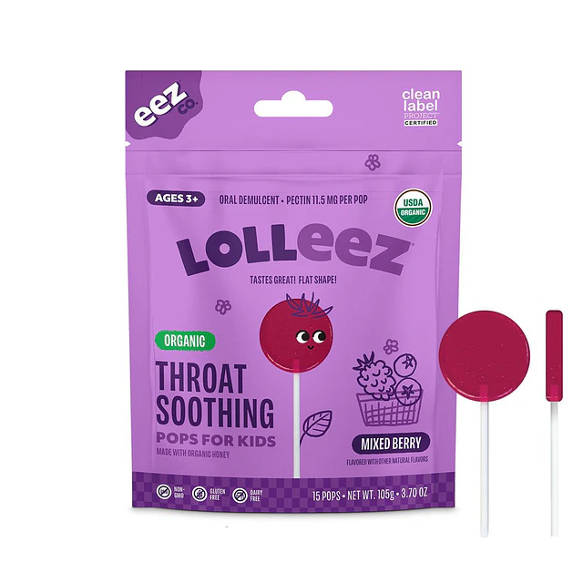 Lolleez Organic Throat Soothing Pops 