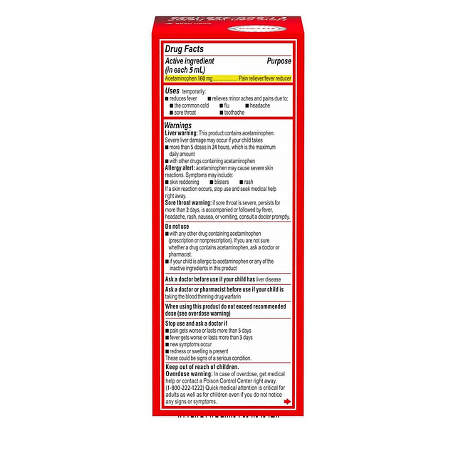 Children's Tylenol Pain + Fever Relief Liquid Bubble Gum