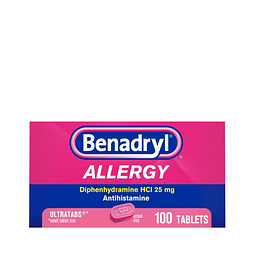 Benadryl Ultratabs Diphenhydramine Antihistamine Cold & Allergy Relief Tablets