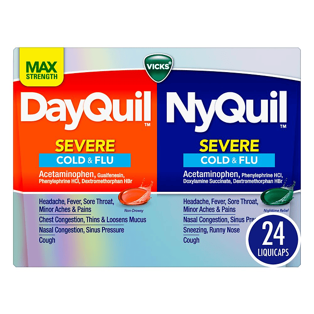 Vicks DayQuil & NyQuil Severe Cold & Flu Medicine Liquicaps 