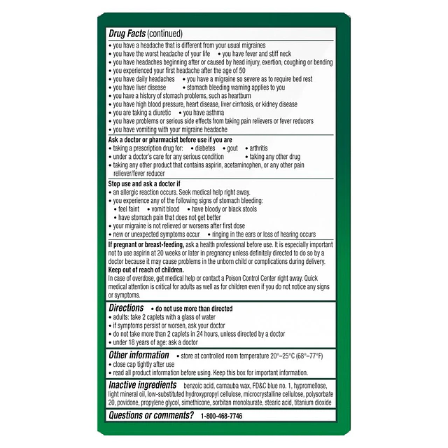 Excedrin Migraine Pain Reliever Caplets